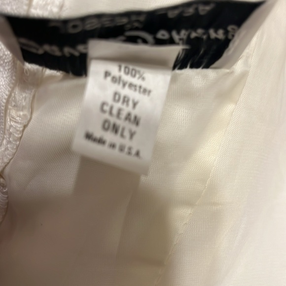 Dave & Johnny Couture Formal Mini Dress With Train / White with Cream Sequins - Picture 11 of 13